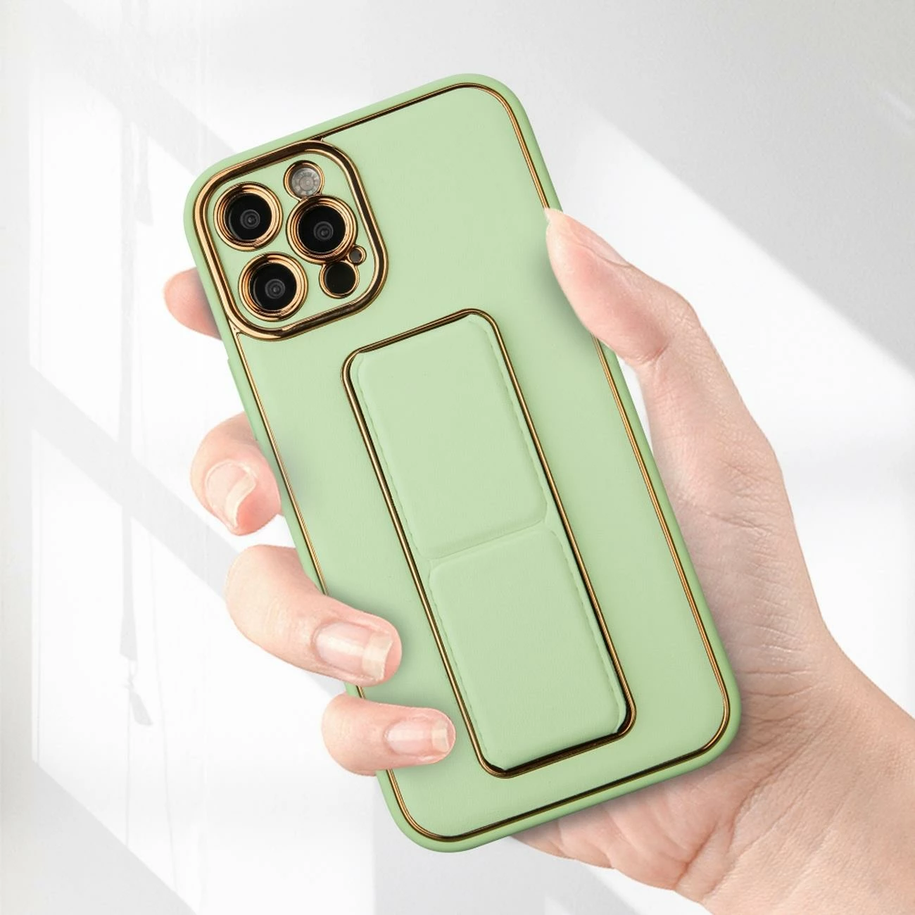 Mbështjellës Hurtel Kickstand Case për Samsung Galaxy A12 5G, silikon, me mbajtëse, zi