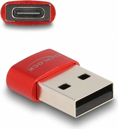 Adapter USB DeLOCK USB 2.0, USB A në USB C, e kuqe
