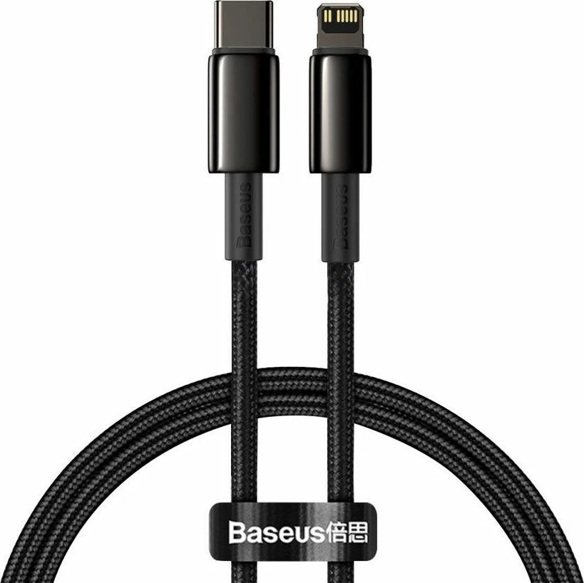 Kabllo Baseus USB-C në Lightning 2 m 20W 6953156232044 e zezë (1 copë)