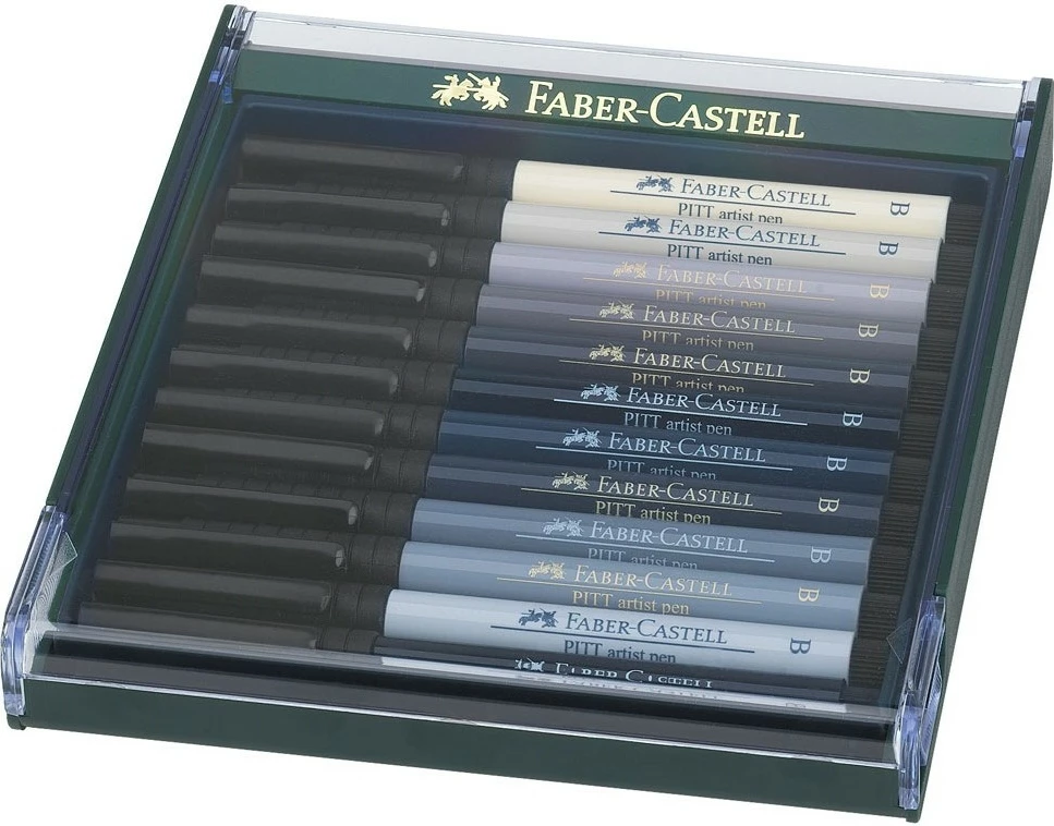 Set lapsa artistikë Faber-Castell 4005402674237, ngjyra të zeza dhe gri
