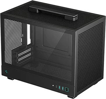 Kasë DeepCool CH160, Mini-ITX, xham i temperuar, SFF, e zezë