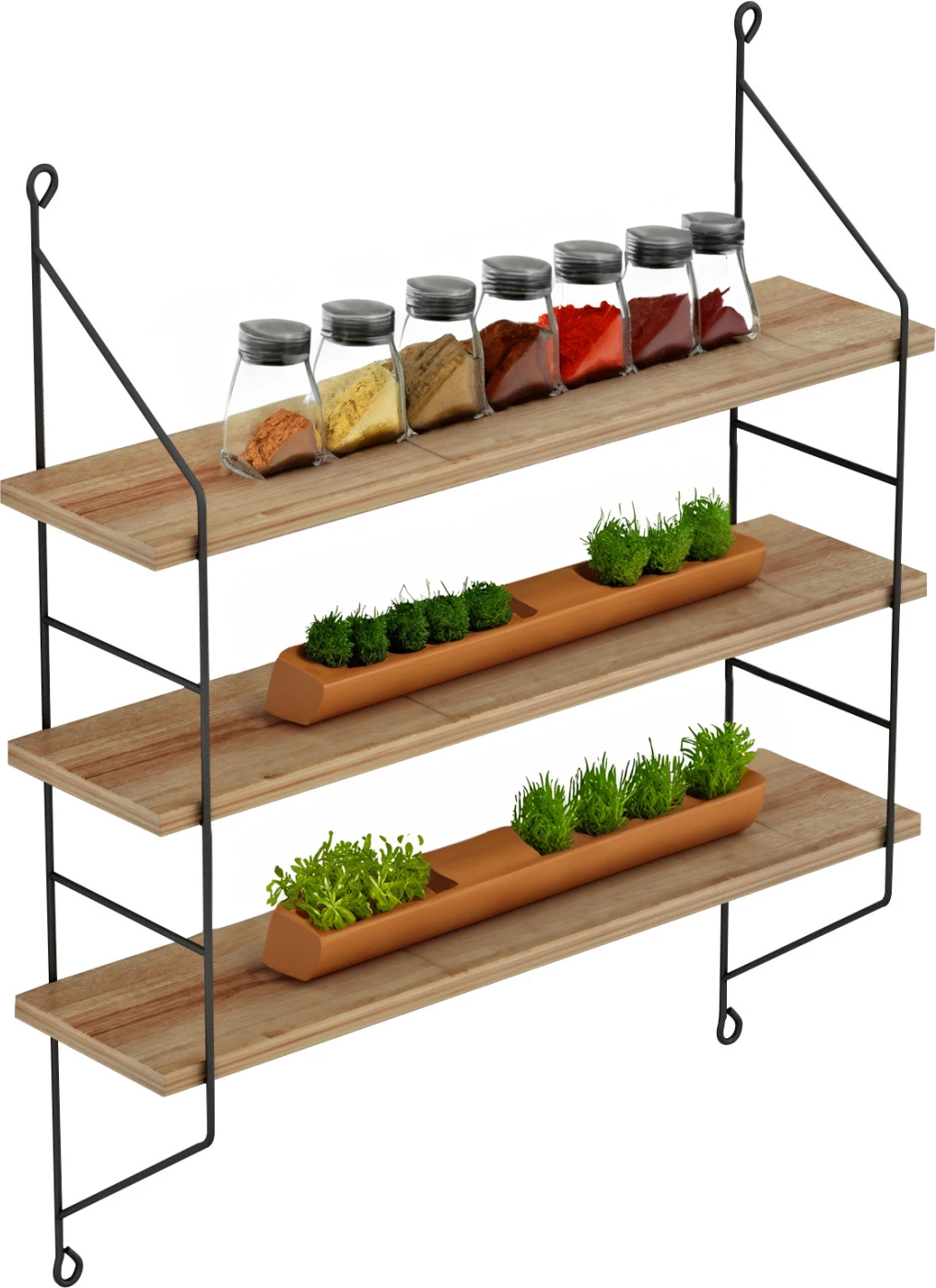 Rafta muri ACHALA FH9185.11 melaminë ngjyrë lisi natyral 60x15x68H cm