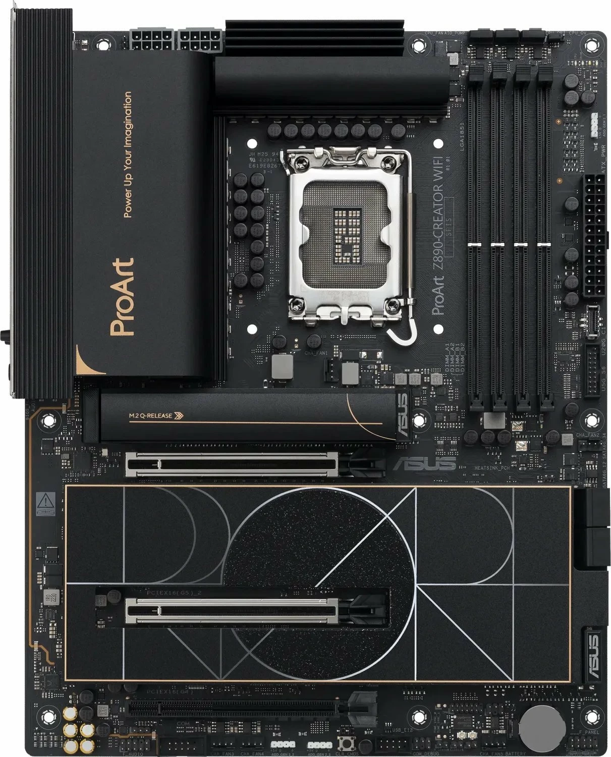 Pllakë amë Asus ProArt Z890-CREATOR WIFI, ATX, DDR5, WiFi 7, 2x LAN (10G + 2.5G), Thunderbolt 5, e zezë me aksente ari