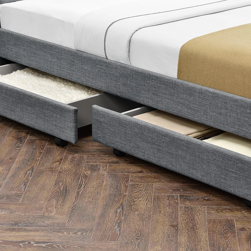 Krevat dopio Antigone, stof antracit me hapësirë ruajtjeje, 160x200cm