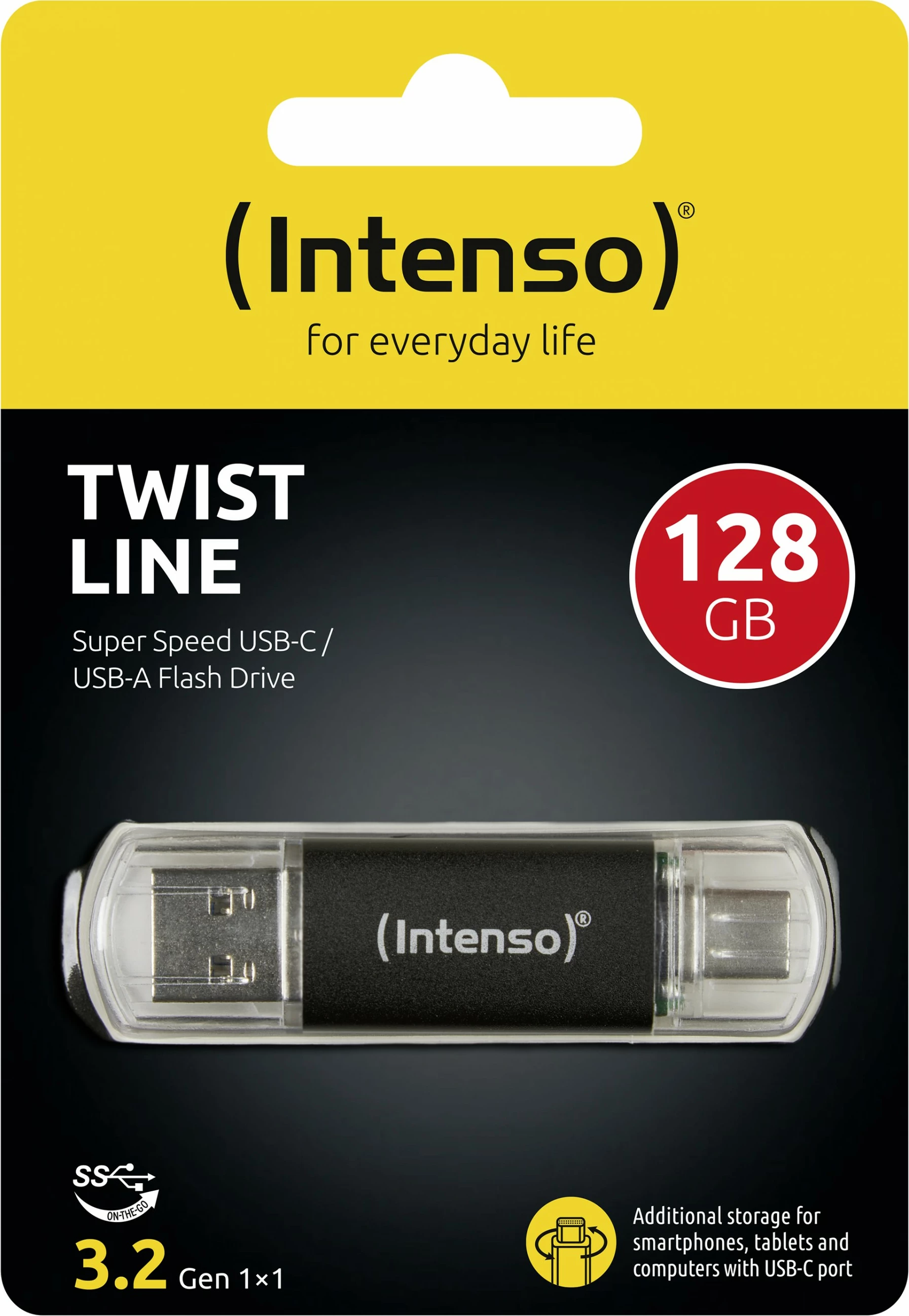 USB Intenso 128 GB, USB Type-A / USB Type-C, Anthracite