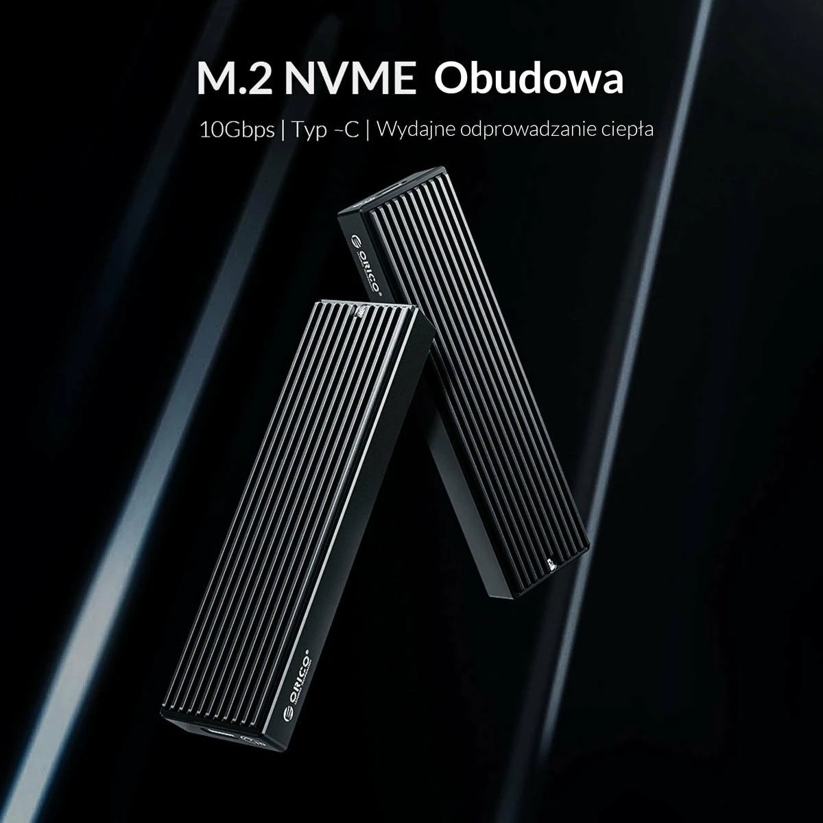 Kasë eksternë për SSD M.2 NVMe Orico M2PV-C3-BK-BP-HW, USB-C 3.2 Gen 2 10Gbps, deri 2TB, me 2 kabllo, e zezë