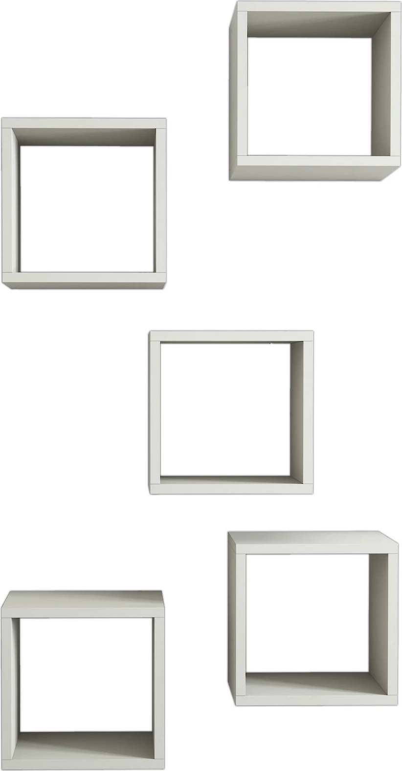 Raft muri, formë kuti, krem, Skye Decor, 5 copë