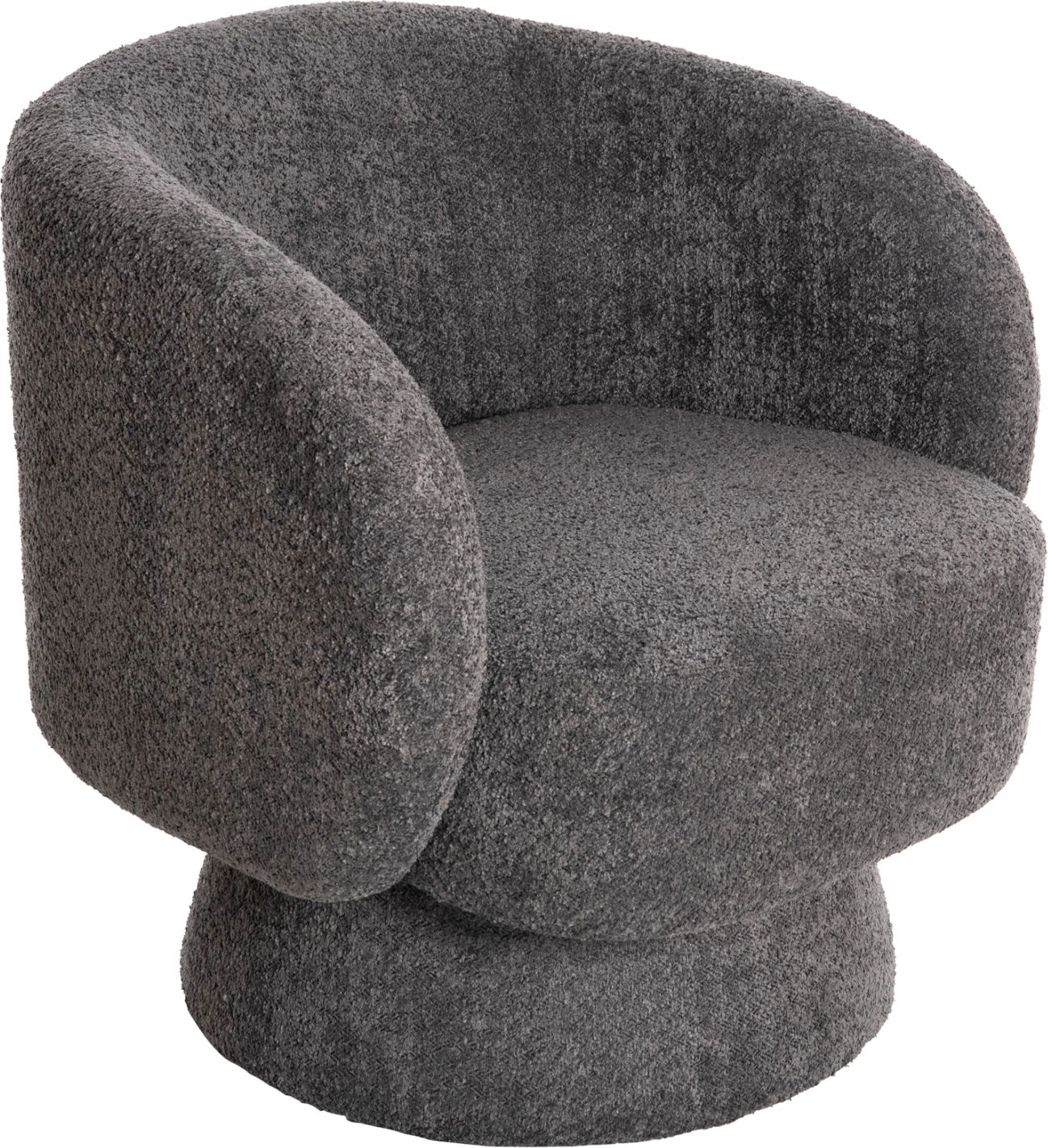 Karrige rrotulluese KARLEN FH9592.01, pëlhurë boucle gri, 78x81x77H cm