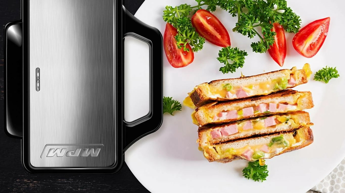 Tostier për sanduiçe MPM MOP-45M, 900W, i zi/argjendtë