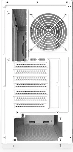 Kasë, Darkflash DS900WS ATX midi tower, për Pllakë amë ATX/M-ATX/ITX, xham i temperuar, pa ventilatorë, deri 12x120 mm, 2x HDD + 2x SSD, e bardhë