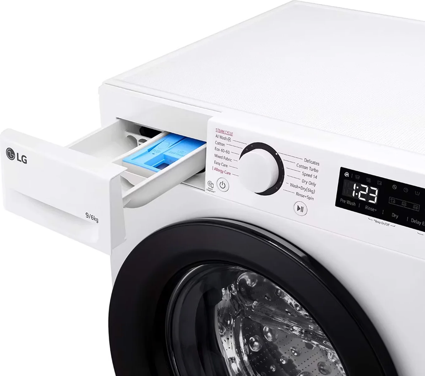 Lavatrice-tharesë, LG F4DR509SBW, 9/6 kg, 1400 rpm, larje me avull, e bardhë