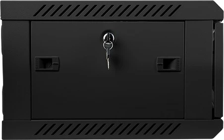 Kasë muri Lanberg WF01-6404-10B, 19 inç, 4U, xham, e zezë