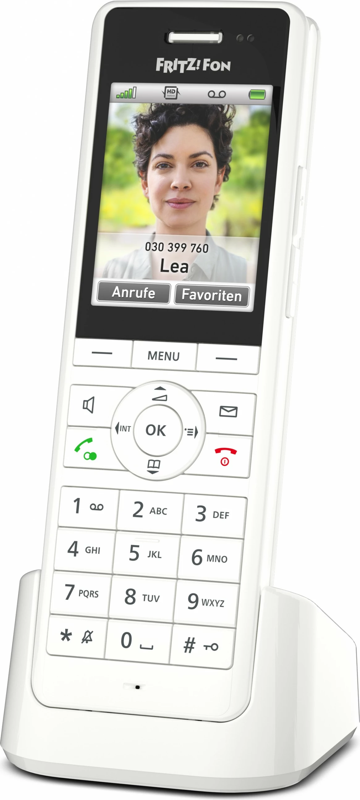 Telefon DECT AVM FRITZ!Fon X6, Wireless, 300 kontakte, Caller ID, Bardhë