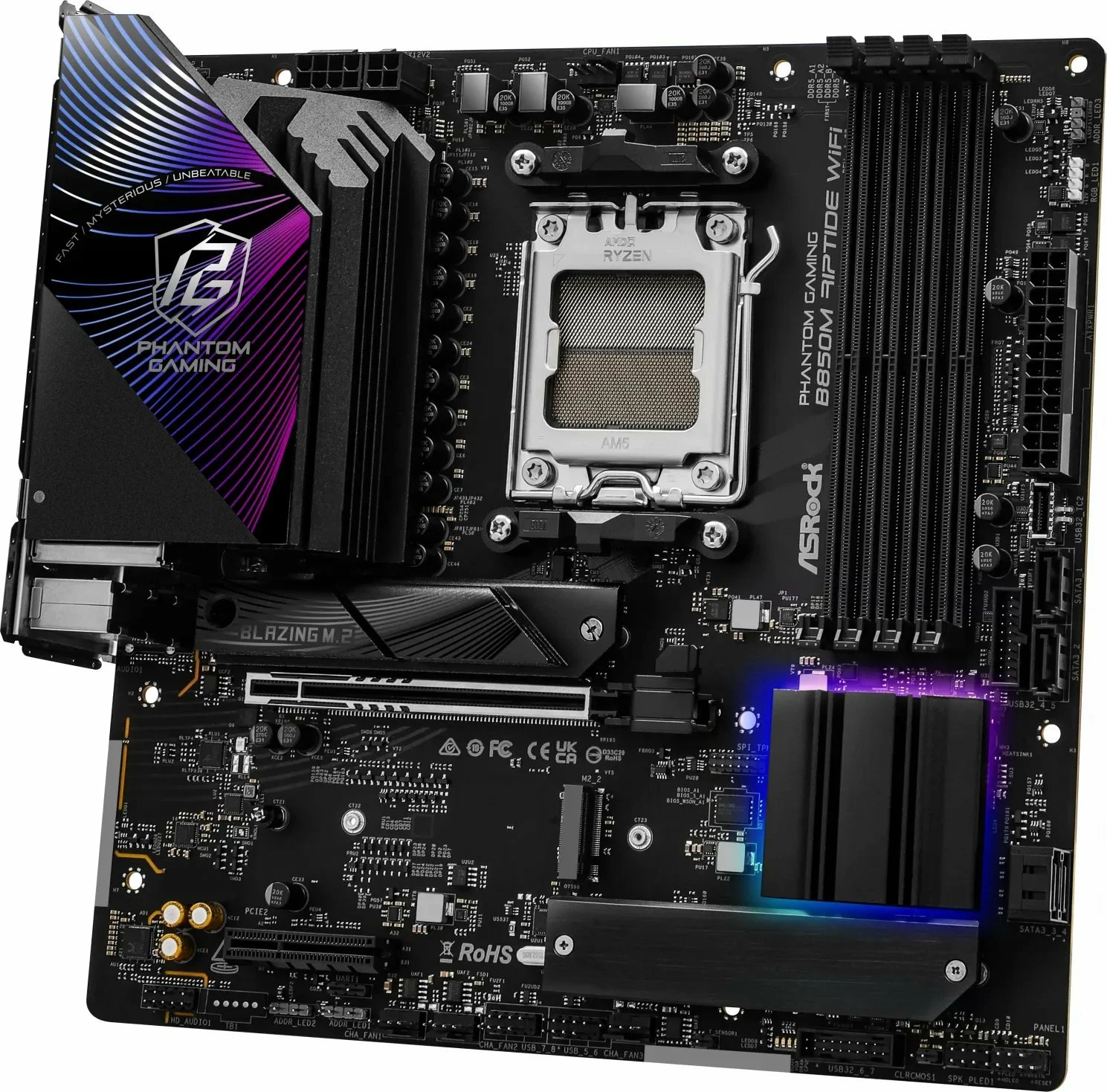 Pllakë amë ASRock B850M Riptide WiFi, Micro ATX, DDR5 deri 256GB, e zezë