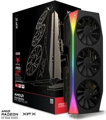 Kartelë grafike XFX Mercury RX 9070XT OC RGB, 16 GB, E zezë