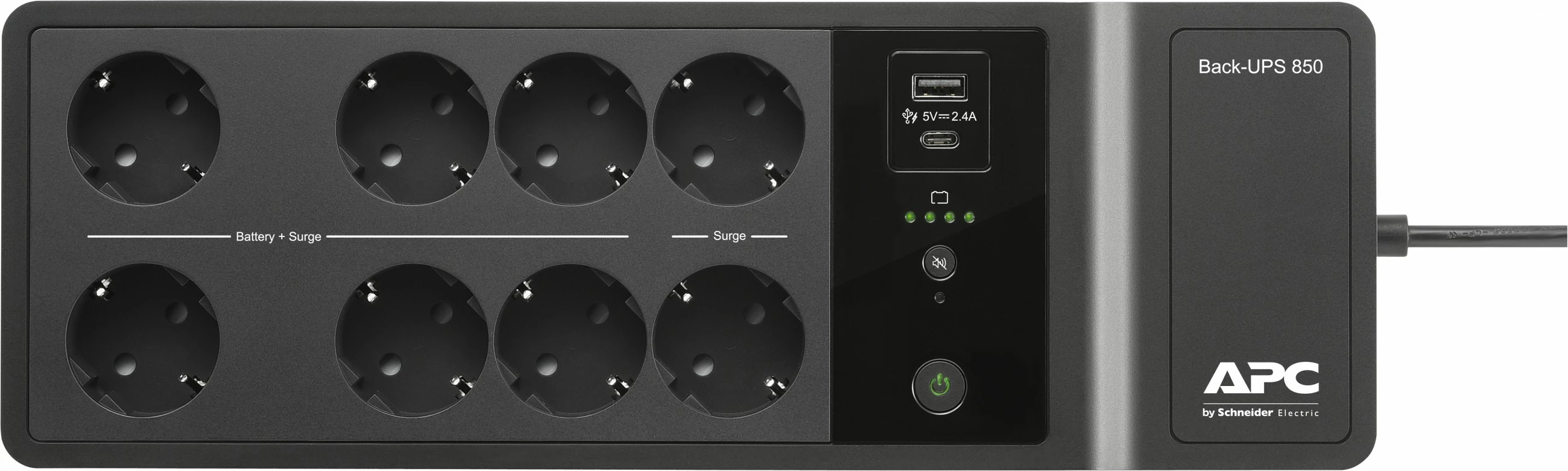 UPS APC Back-UPS BE850G2-GR, 850VA, 2 USB, 8 prizë, e zezë