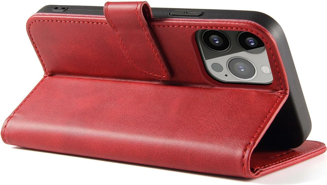 Mbështjellës Hurtel Magnet Case për Samsung Galaxy S23+, me portofol dhe qëndrim, e kuqe