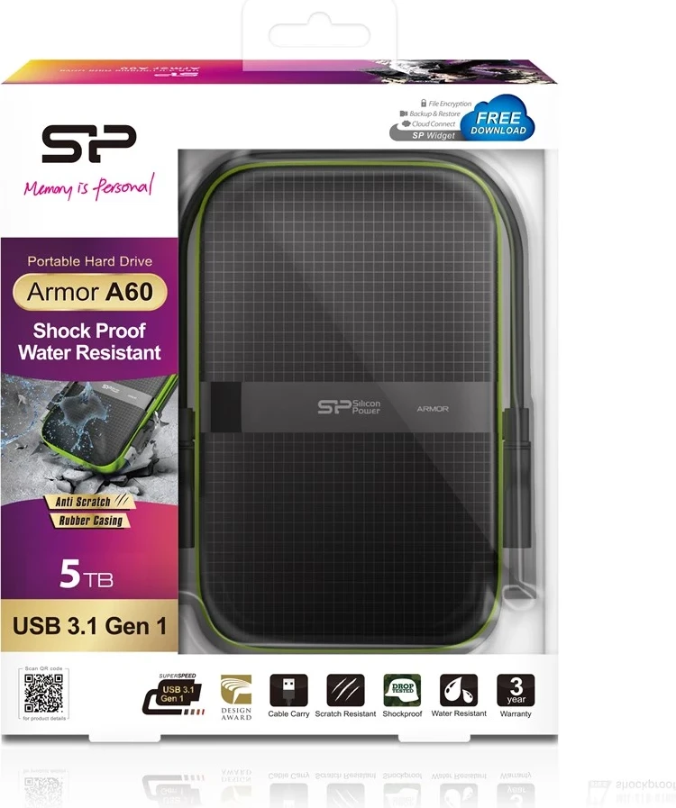 Disk HDD Silicon Power Armor A60, 5TB, i gjelbër/i zi 