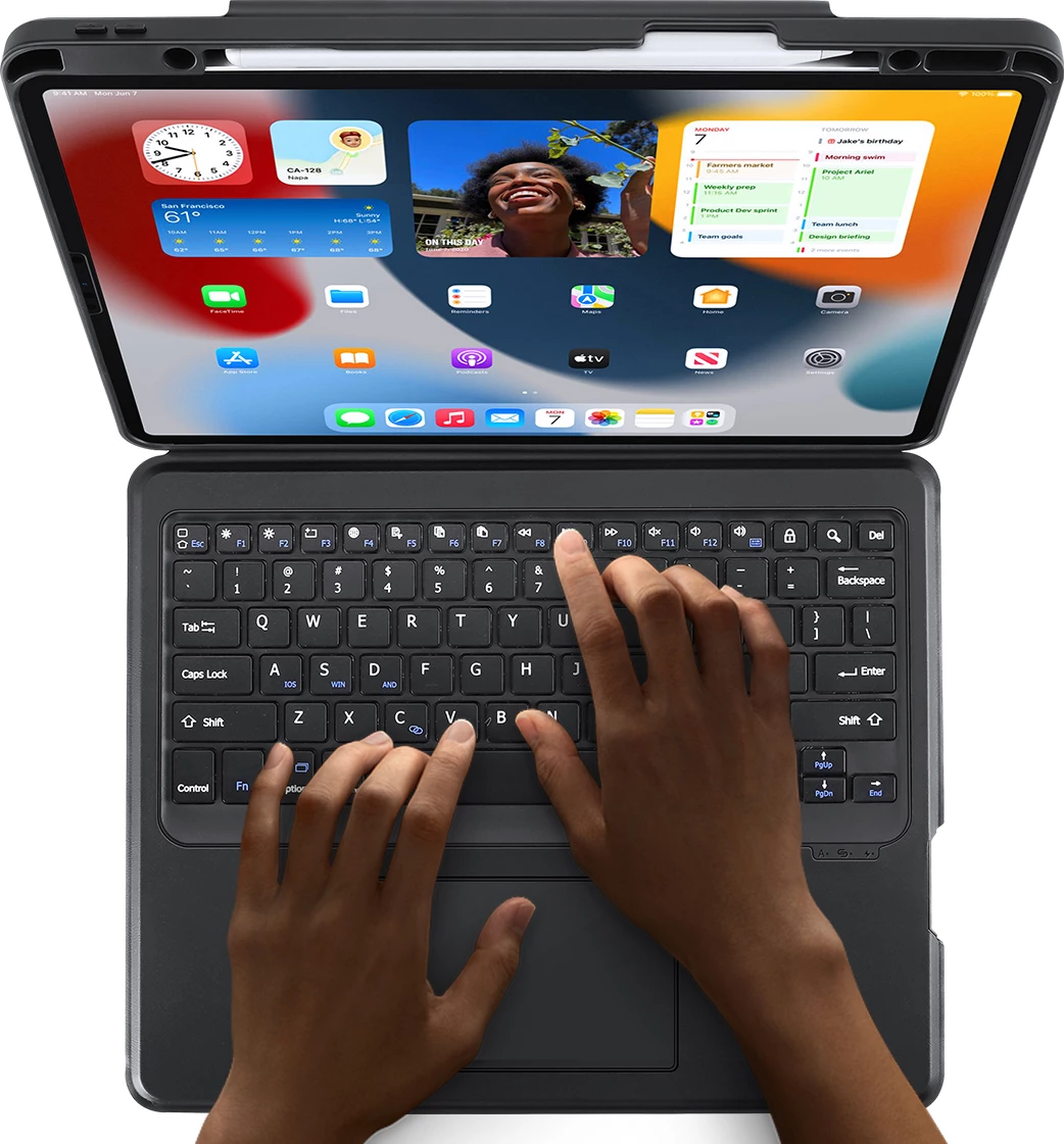 Mbështjellës me tastierë Bluetooth Dux Ducis DK Series për iPad Pro 12.9 (2020/2021/2022), i zi