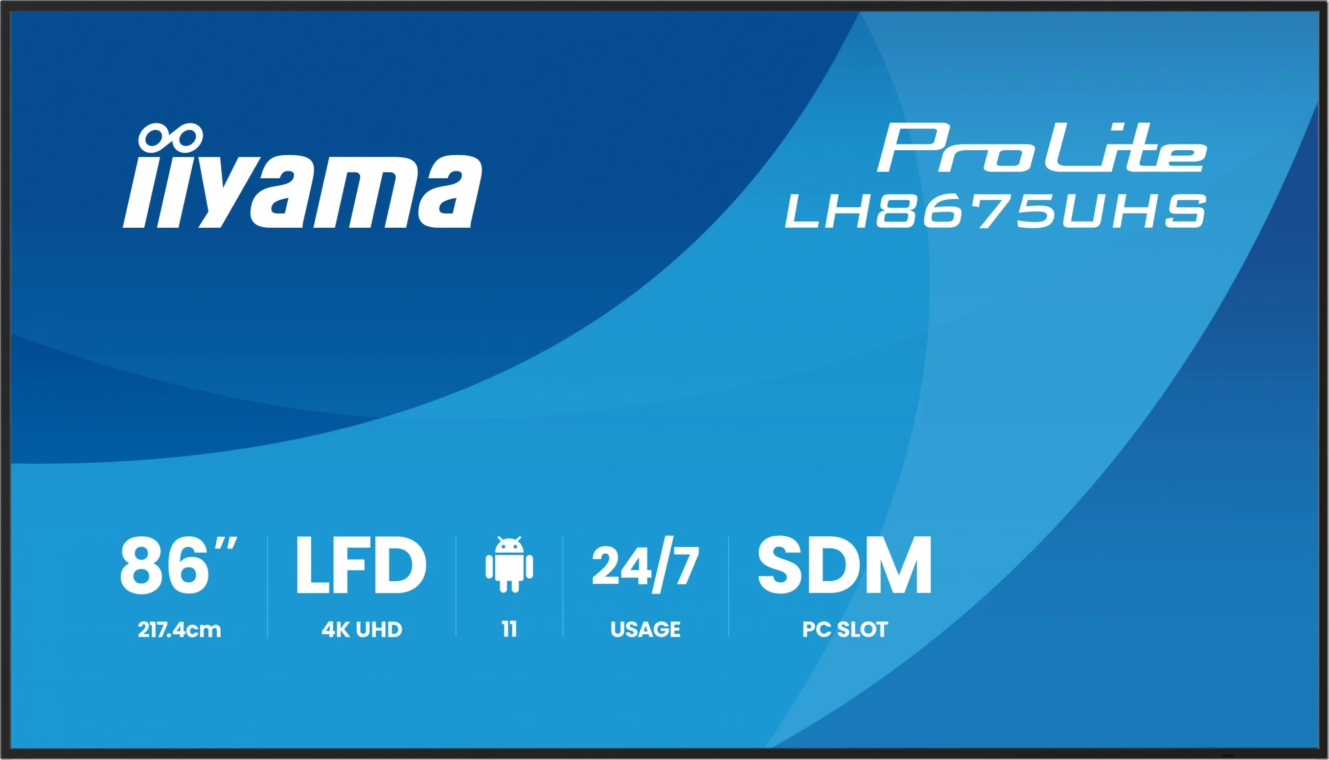 Ekran i madh iiyama ProLite LH8675UHS-B2AG 86 inç 4K UHD, SDM, i zi