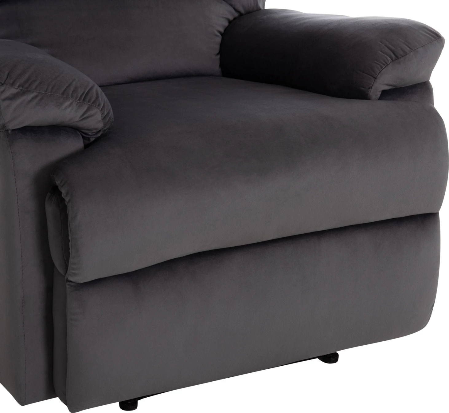 Fotel me recliner manual BRAYLEN, kadife gri, FH3298.01, 85x90x95cm