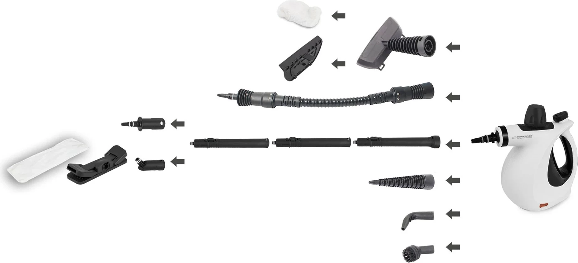 Pastrues me avull portativ Esperanza EHS008, 0.35L, 900W, Bardhë