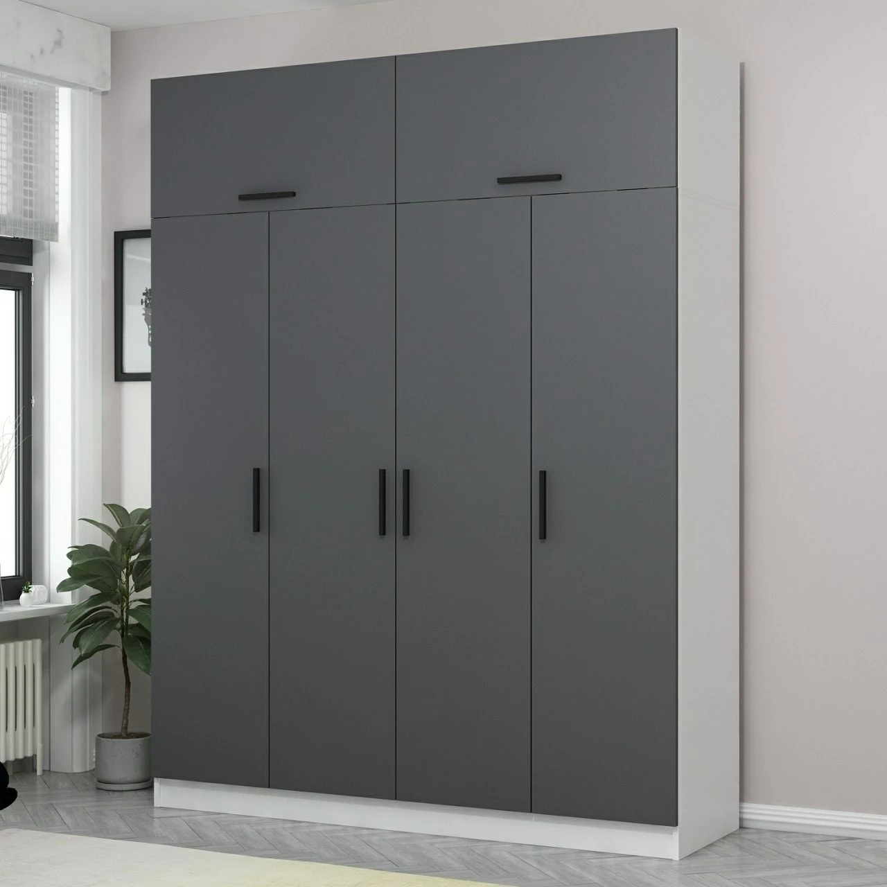 Dollap për dhomë gjumi, ngjyrë antracit, Skye Decor, 5146