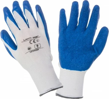 Doreza mbrojtëse latex LAHTI PRO L210509K, L, blu/bardhë