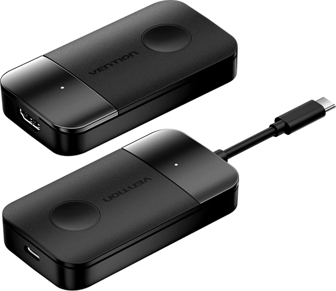 Adapter wireless USB-C në HDMI Vention ADOBB, 0.15m, i zi