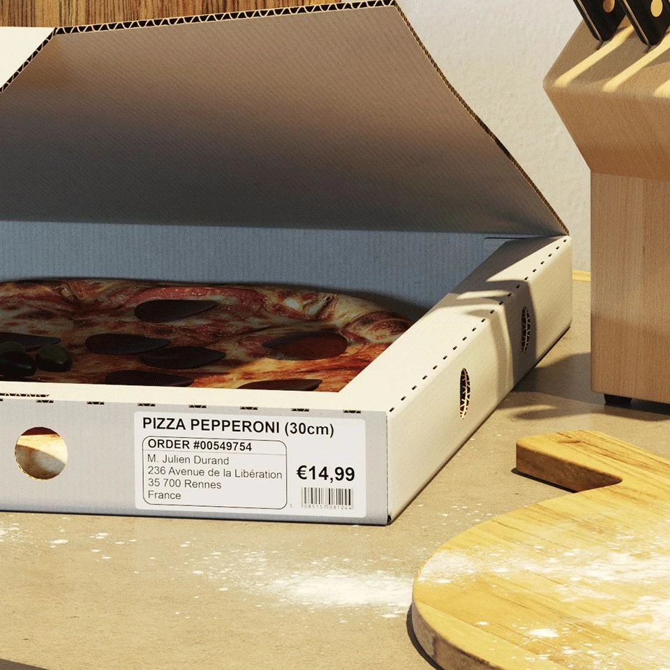 Etiketa adrese Brother DK-11208, 400 copë, bardhë/zi