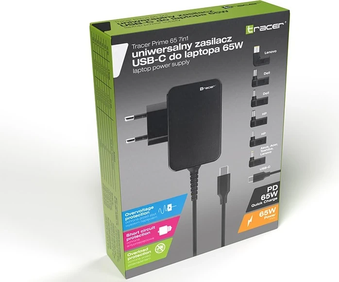 Zëvendësues universal Tracer Prime 65W USB-C 7w1