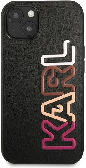 Mbështjellës Karl Lagerfeld për iPhone 13, 6.1", Hardcase, Multipink Brand, i zi