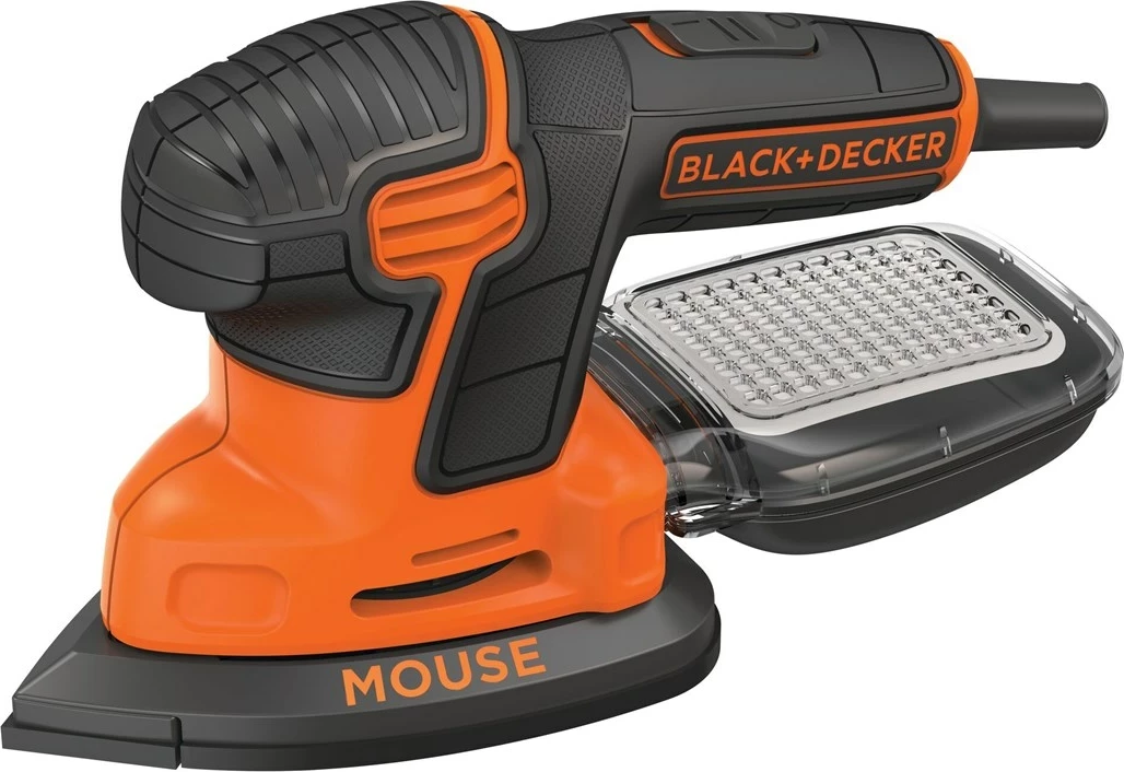 Lëmues elektrik BLACK+DECKER KA2500K-QS Mouse, 120W, portokalli/zi, me valixhe
