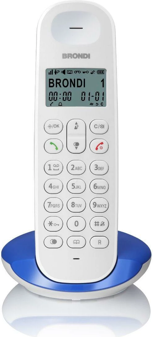 Telefon pa kabllo Brondi Lotus, bardhë/blu