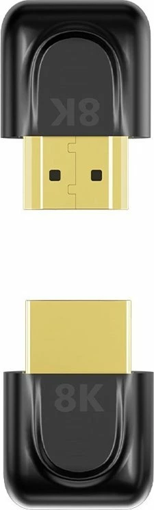 Adapter HDMI këndor Unitek A1046ABK03 8K HDMI 2.1 48Gbps 90°/270°, i zi