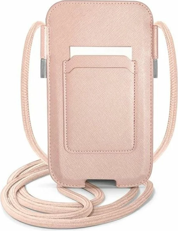 Çantë telefoni Guess Saffiano Strap 6.7", rozë