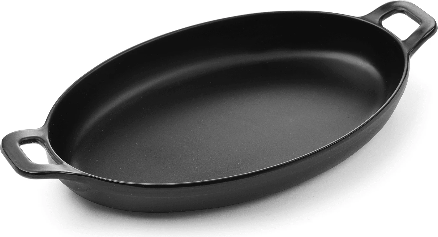eni servirjeje oval mini melamine, Fine Dine, Little Chef, 155x80x37 mm, e zezë