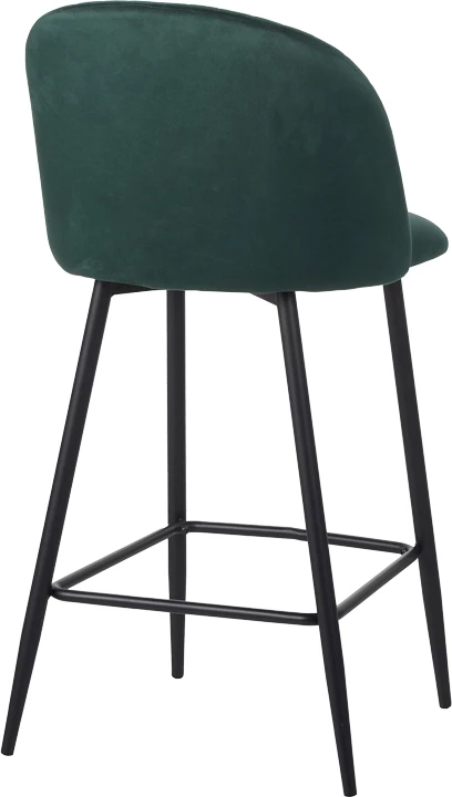 Karrige për bar, kadife, ngjyrë e gjelbër e errët, këmbë metali të zeza, 53x46.5x96.5