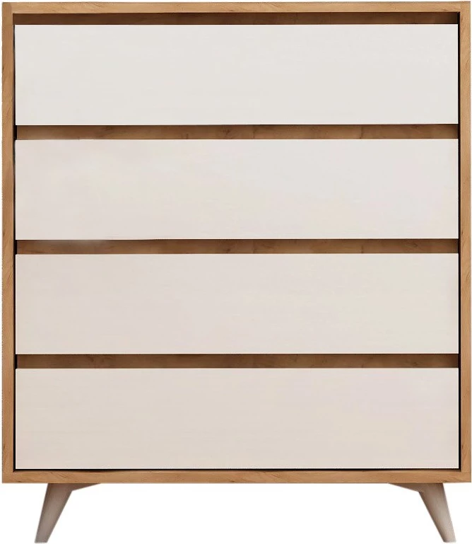 Komodë Hanah Home, Suvera, ngjyrë lis dhe e bardhë