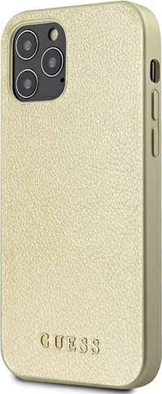 Mbështjellës Guess GUHCP12LIGLGO për iPhone 12 Pro Max, hardcase, gold