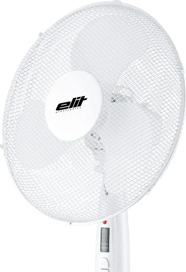 Ventilator në këmbë Elit FR-16W 16" 45W telekomandë 3 shpejtësi luhatje lartësi 1.3m i bardhë