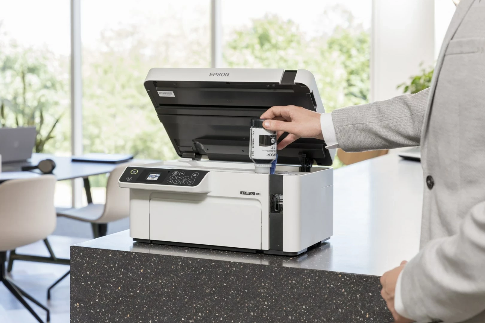 Printer Epson EcoTank M2120, Inkjet, Wi-Fi, Bardhë