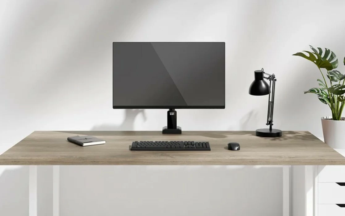 Krah monitori Neomounts DS60-600BL1, për tavolinë, Çelik, i zi