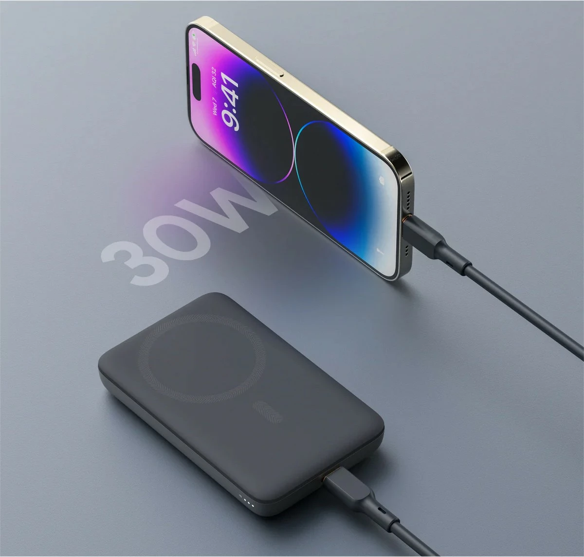 Power bank AUKEY PB-MS06 MagSafe, 10000mAh, 30W, Qi2, e zezë