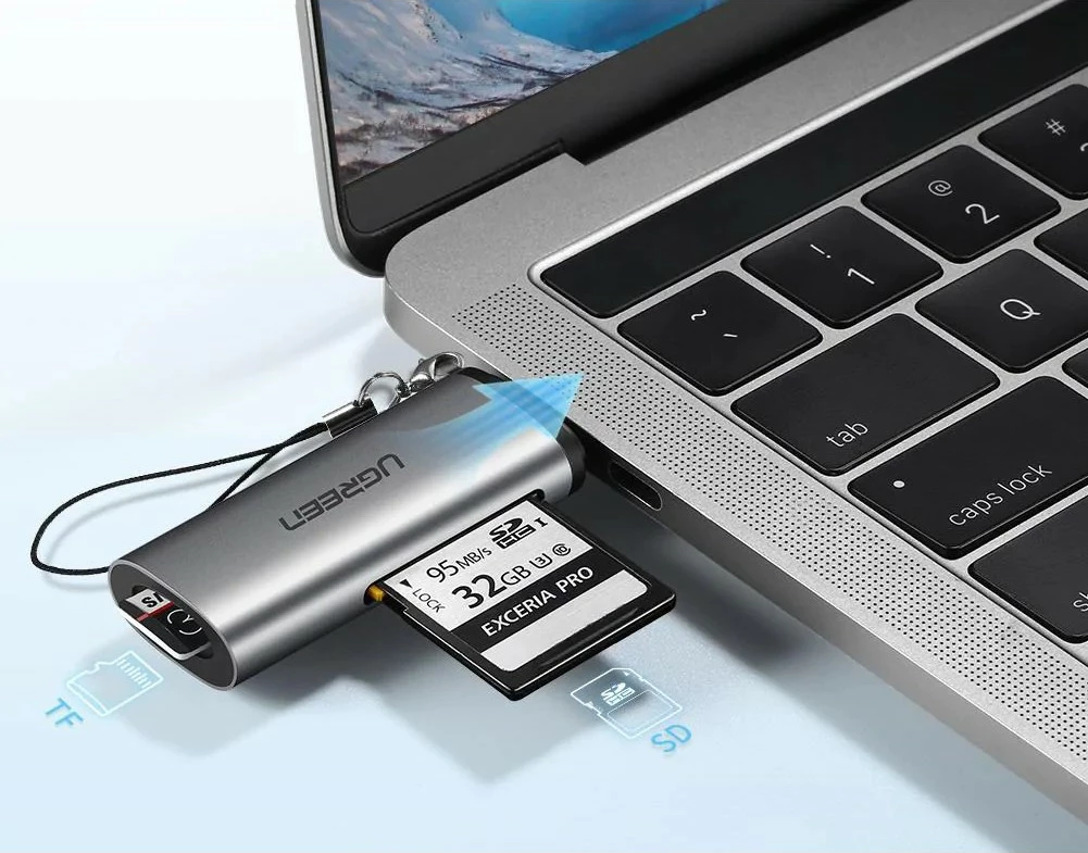 Lexues kartelash Ugreen USB-C, 2 slote, gri