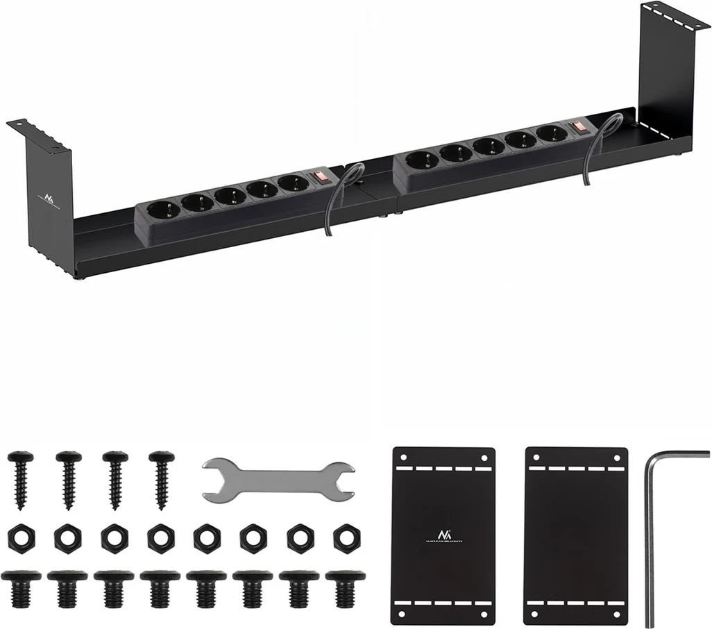 Organizues kabllosh nën-tavolinë Maclean MC-107 B, çelik, i zi