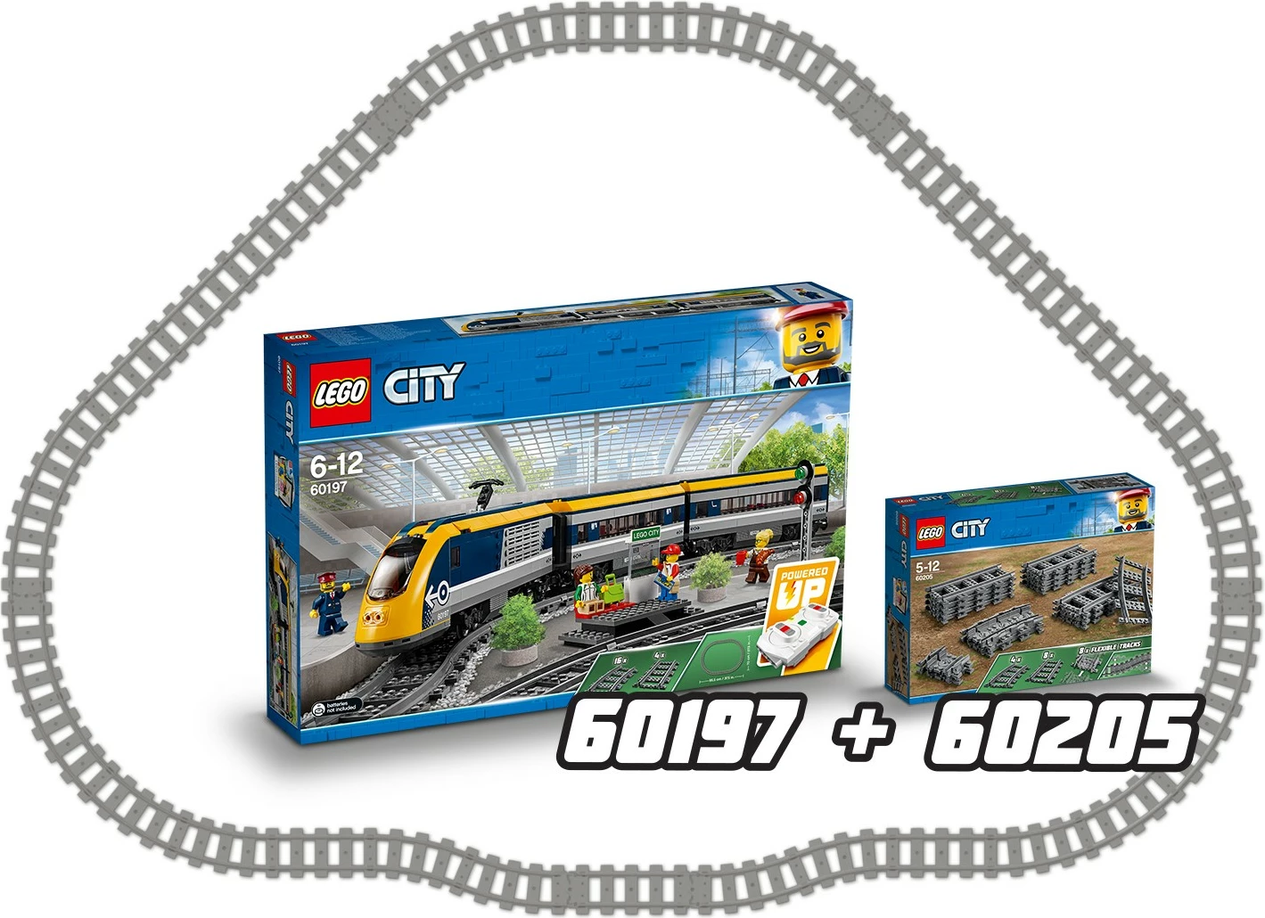 Set lodrash LEGO City Tracks 60205, 20 pjesë, ngjyrë gri