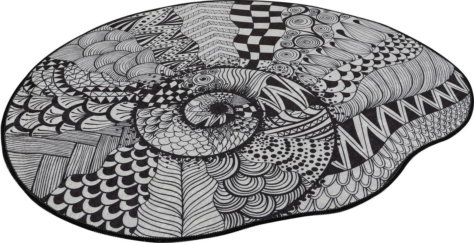 Tapet për banjo Mijölnir, More, 140 cm, e zezë dhe e bardhë