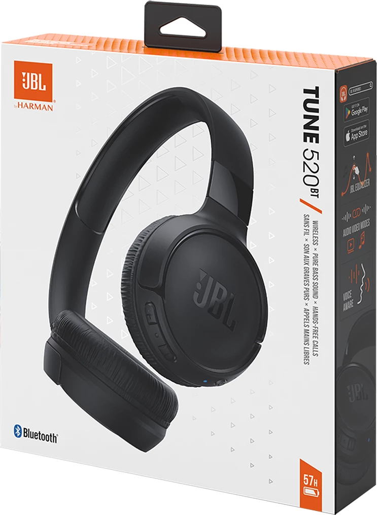 Kufje wireless JBL Tune 520BT, Bluetooth 5.3, On-ear, USB-C, e zezë