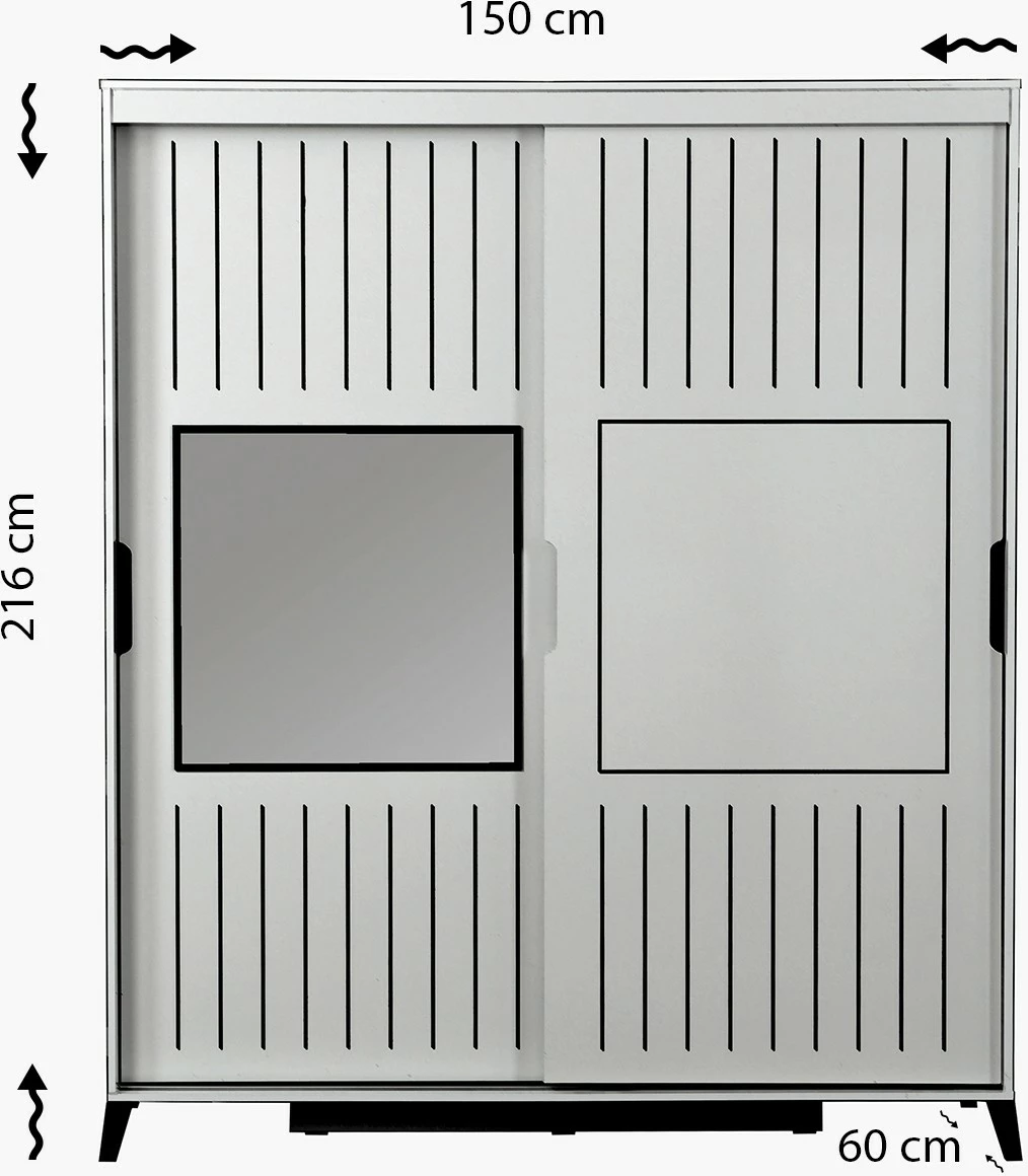 Dollap Hanah Home, Pasific Home Fuga 150, ngjyrë arre, me pasqyrë